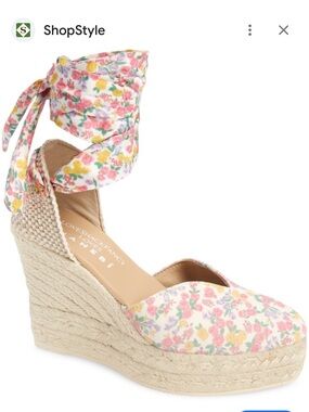 Manebi X Love Shack Fancy Heart Shaped Wedge Fruity Punch Size 36/ US 6